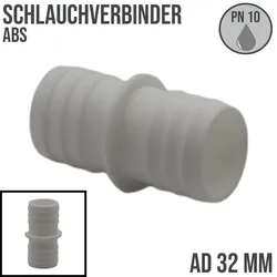 32 x 32 mm ABS Schlauch Tülle Stutzen Doppel Verbinder Pool Schwimmbad Teich - P...