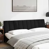 vidaXL Kopfteil-Kissen Hanko Schwarz 200 cm Stoff
