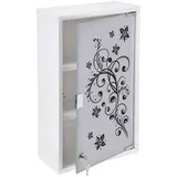 Spetebo Medizinschrank Metall Medizinschrank abschließbar inklusive 2 Schlüssel (Anzahl, 1-St., 50 x 30 cm) Wand Arzneischrank mit 3 Fächern weiß