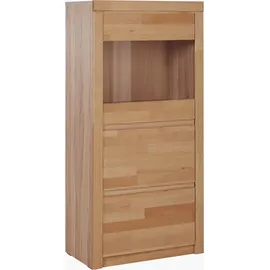 Home Affaire Vitrine HOME AFFAIRE "Silkeborg", beige (kernbuche teilmassiv), B:60cm H:125cm T:35cm, Holz teilmassiv, Schränke, Vitrine, schöne grifflose Optik, teilmassiv