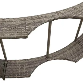 vidaXL Whirlpool-Umrandung Holztreppe grau 243 x 55 cm