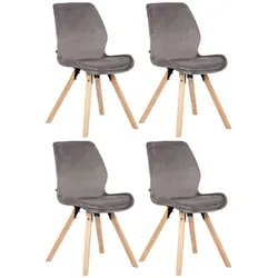 CLP 4er Set Stuhl Luna grau/Samt