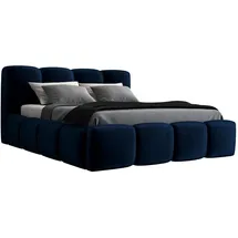 a&j möbelland Polsterbett, Dunkelblau, Textil, H2, 140x200 cm, Schlafzimmer, Betten, Polsterbetten