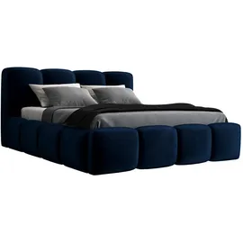 a&j möbelland Polsterbett, Dunkelblau, Textil, H2, 140x200 cm, Schlafzimmer, Betten, Polsterbetten