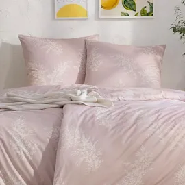 Estella Mako Jersey Bettwäsche 155x220 Rosalina flieder Zweige rosa 6611-620 - Türkis