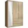 Stella Trading Drehtürenschrank VESALA 135 x 195 x 56 cm Eiche
