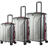 Hartschalenkofferset Premium 3-tlg Silber-Grau