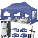 3x6m Pavillon, COBIZI Faltpavillon 3x6 Wasserdicht Stabil mit 6 Seitenteilen,Upgrade-Hochdach und Tragetasche, Gartenpavillon Partyzelt für Garten, Party, Festival, Hochzeit, UV50+