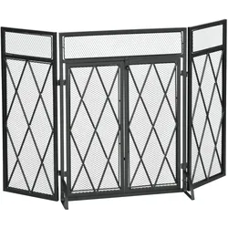 HOMCOM - Funkenschutzgitter - 120 x 79 cm - schwarz