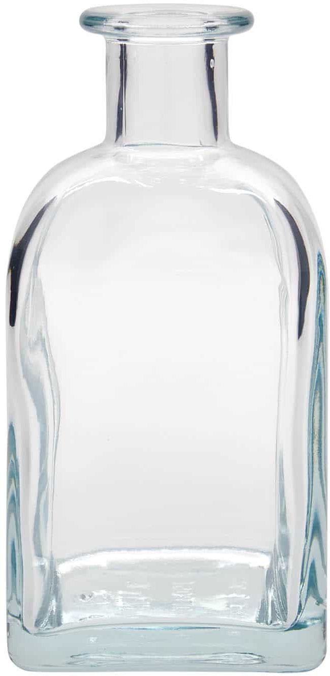 Bouteille en verre apothicaire 'Carré', carrée 350 ml, col : liège