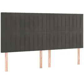 vidaXL Boxspringbett mit Matratze Dunkelgrau 180x200 cm Samt