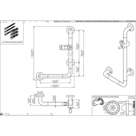 Sonstige Verlage Haltegriff A1 mit BH L-Form 320x720mm Nylon