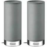 monzana Dimmbare Tischleuchte Poppy 2er-Set Grau