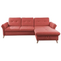 Livetastic Ecksofa, Rot, Textil, Buche, massiv, 5-Sitzer, L-Form, 268x176 cm, Made in EU, Schlafen auf Sitzhöhe, Rücken echt, Wohnzimmer, Sofas & Couches, Wohnlandschaften, Ecksofas