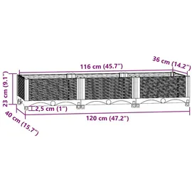 vidaXL Hochbeet 120 x 40 x 23 cm Grau