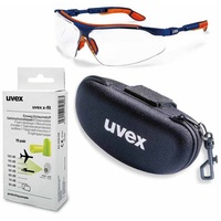 uvex Schutzbrille i-vo 9160265 im Set inkl. Brillenetui und Gehörschutz
