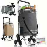 Juskys 3in1 Einkaufstrolley Treppensteiger Grau