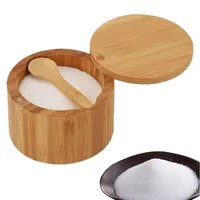 Salzdose aus Holz, Gewürzglas, Gewürzbehälter mit Magnetdeckel, aus Holz und Pfeffer, rund und gewürzt, Gewürzglas für Küchentheke