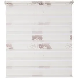 K-HOME Doppelrollo Denia 40 x 200 cm Blume/Petrol-Grau