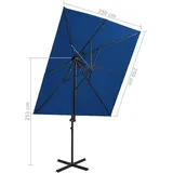 vidaXL Ampelschirm mit Lüftung 250 x 250 cm azurblau 312365