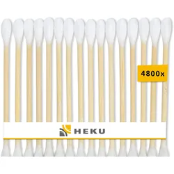 HEKU 4800 Stück Bambus-Wattestäbchen - Nachhaltige Ohrenreiniger, kompostierbar, plastikfrei & biologisch abbaubar - Für Körperpflege & Kosmetik