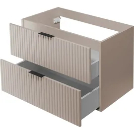 Rodan | Waschbeckunterschrank - 80cm | Beige matt - Kaschmir-Töne | B/H/T 80/57/46cm | Badezimmerschränke, Badmöbel, Waschbecken Unterschränk - Beige