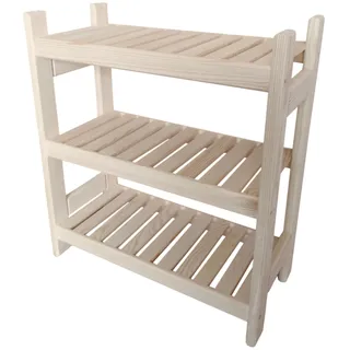 Stolarstwo Wochnik S.C. Holzregal Standregal Modulares Regal Stapelbar Kellerregal Haushaltsregal Kiefer Breite 25 cm Lange 64 cm Höhe 45 Oder 60 cm 2 Oder 3 Einlegeböden (60x64x25 cm 3 Einlegeböden)
