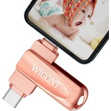 WIGONT USB Stick für iPhone Speicherstick,USB Stick 256GB zum Speichern von Fotos und Videos,Speicherstick für i0S/Android/PC.Dual Interface Typ C und i0S USB Stick mit unabhängigem USB Adapter.