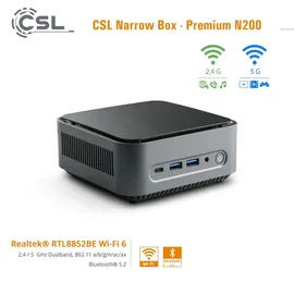 CSL Mini-PC Narrow Box Premium Intel N200 3,7 GHz 32 GB RAM 1000 GB SSD Intel UHD Graphics Windows 11 Pro