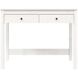 vidaXL Schreibtisch mit Schubladen Weiß 100x50x78 cm Massivholz Kiefer