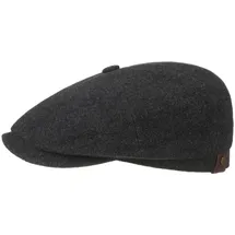 Stetson Hatteras Noir Schirmmütze Damen/Herren - Flatcap mit Wolle Kaschmir - Wollmütze Herbst/Winter - Ballonmütze mit Flanelfutter - Flat Cap anthrazit 57 cm - 57
