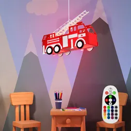GLOBO RGB LED Kinder Feuerwehr Auto Hänge Pendel Decken Lampe Leuchte Farbwechsler Fernbedienung DIMMBAR Beleuchtung