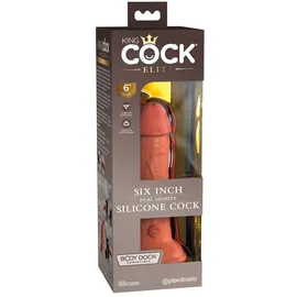 King Cock Elite Dual Density Silicone Cock, Tan, 6 Zoll