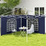 Outsunny Seitenwände für Pavillon 3 x 3/3 x 6 m 2 Stück 1,95 x 1,90 m Blau