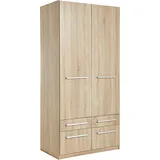 Priess Wäscheschrank Barcelona 94 x 193 x 54 cm Beige/Braun