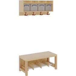 Komplettgarderobe mit einfacher Ablage inklusive Boxen