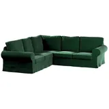 Dekoria Sofahusse Ektorp Ecksofa, Velvet grün
