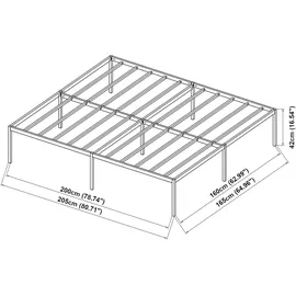 [en.casa] Metallbett Vårdö 160x200 cm Schwarz