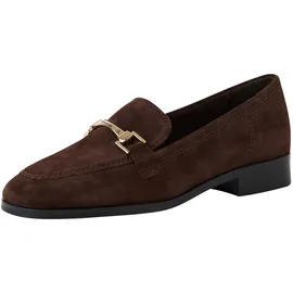 TAMARIS Damen Slipper Leder Blockabsatz bequem; Mocca, EU 36