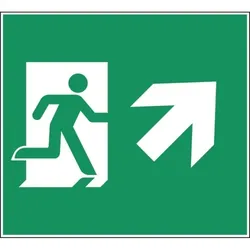 Schild I Piktogrammscheibe Rettungsweg rechts aufw., Typ G, f. CUBE-LUX STANDARD, ASR/ISO