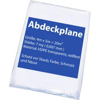 Vago-Tools 5x Baufolie Malerplane Abdeckfolie 4x5m 7my Schutzfolie