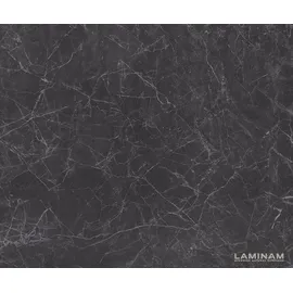 DeLife Esstisch Edge 180-220x90cm Keramik Laminam®Nero Greco Anthrazit Kreuzgestell Rechteck Edelstahl ausziehbar - Grau