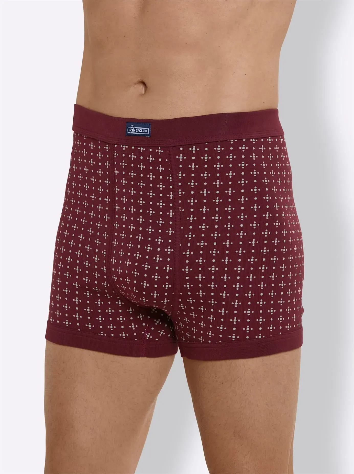 Schlüpfer KINGS CLUB, Herren, Gr. 7, 2 Stk., rot (bordeaux, bedruckt), 100% Baumwolle, Unterhosen