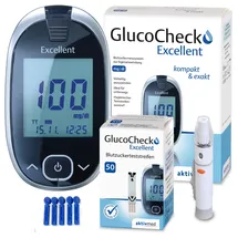 GlucoCheck Excellent Blutzuckermessgerät mg/dl inkl. 60 Teststreifen