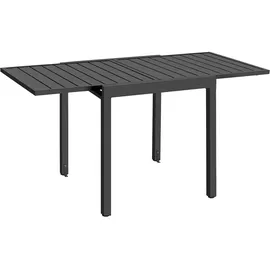 Tectake Aluminium-Gartentisch ausziehbar 70–140 x 70 x 75 cm Dunkelgrau