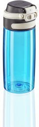 Leifheit Tritan Flip Trinkflasche, 550 ml, Komfortable und nachhaltige Getränkeflasche für den täglichen Gebrauch, Farbe: wasserblau