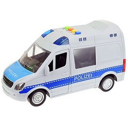 Toi-Toys Spielzeug-Polizei Polizei Minibus 22cm mit Licht Ton Friktionsantrieb Sound Modellbus Modell Auto Bus Spielzeugauto Spielzeug Kinder Geschenk 35