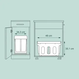 Relaxdays Einbaumülleimer 30 l Schwarz