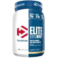 Dymatize Elite 100% Whey Gourmet Vanilla 942g - High Protein Low Sugar Pulver + Whey Protein und BCAAs