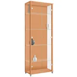 fif möbel Vitrine OPTIMA Standvitrine, Vitrinenschrank, Glasvitrine, Sammlervitrine beige 58 cm x 172 cm x 33 cm